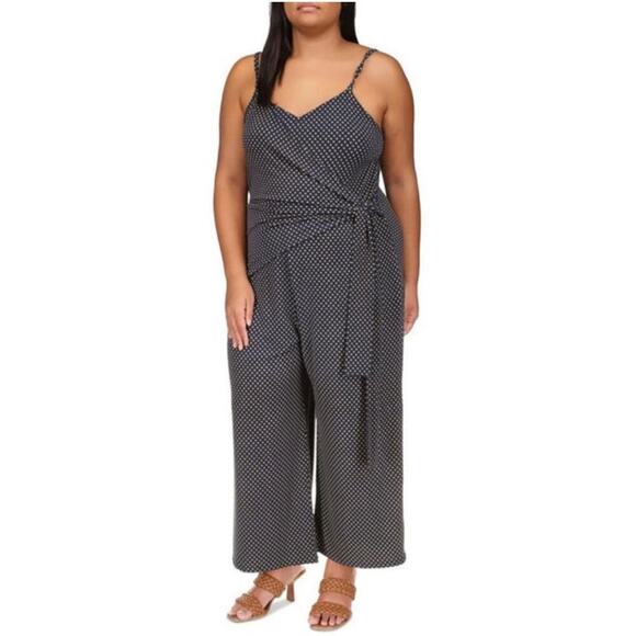 Size 2x • Michael Kors • Plus Size Printed Side Tie Spaghetti Strap Jumpsuit - Picture 1 of 3